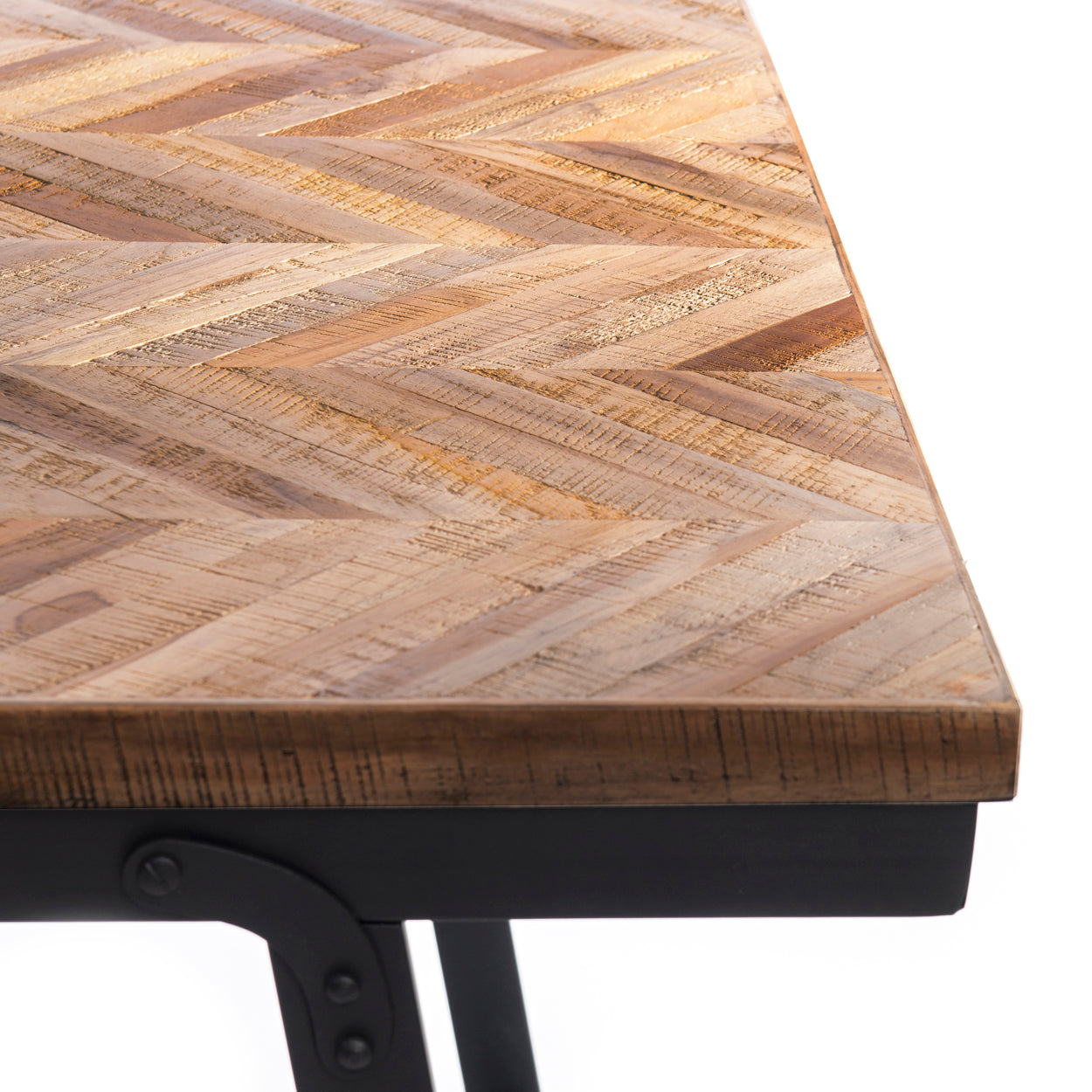 THE HERRINGBONE High Table - Natural - 140 cm top macro view