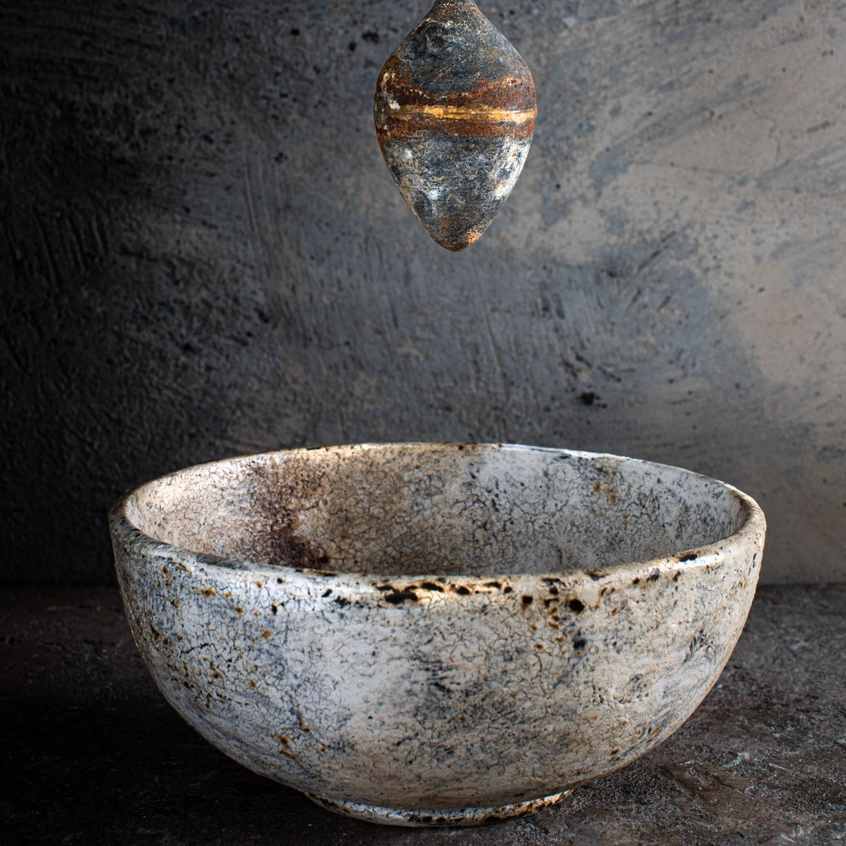 THE BURNED Bowl antique interior front view