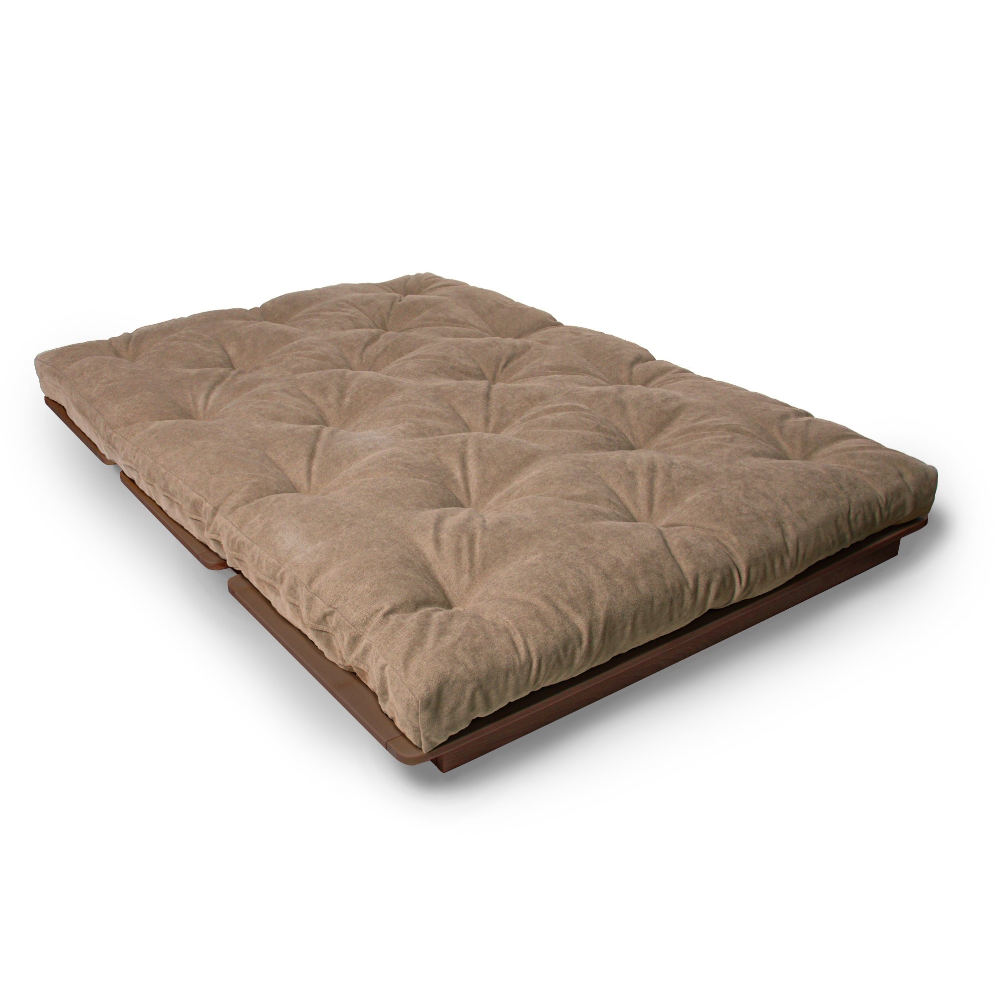 LAYTI-140 Double Futon Bed, Solid Beech Wood, Brown