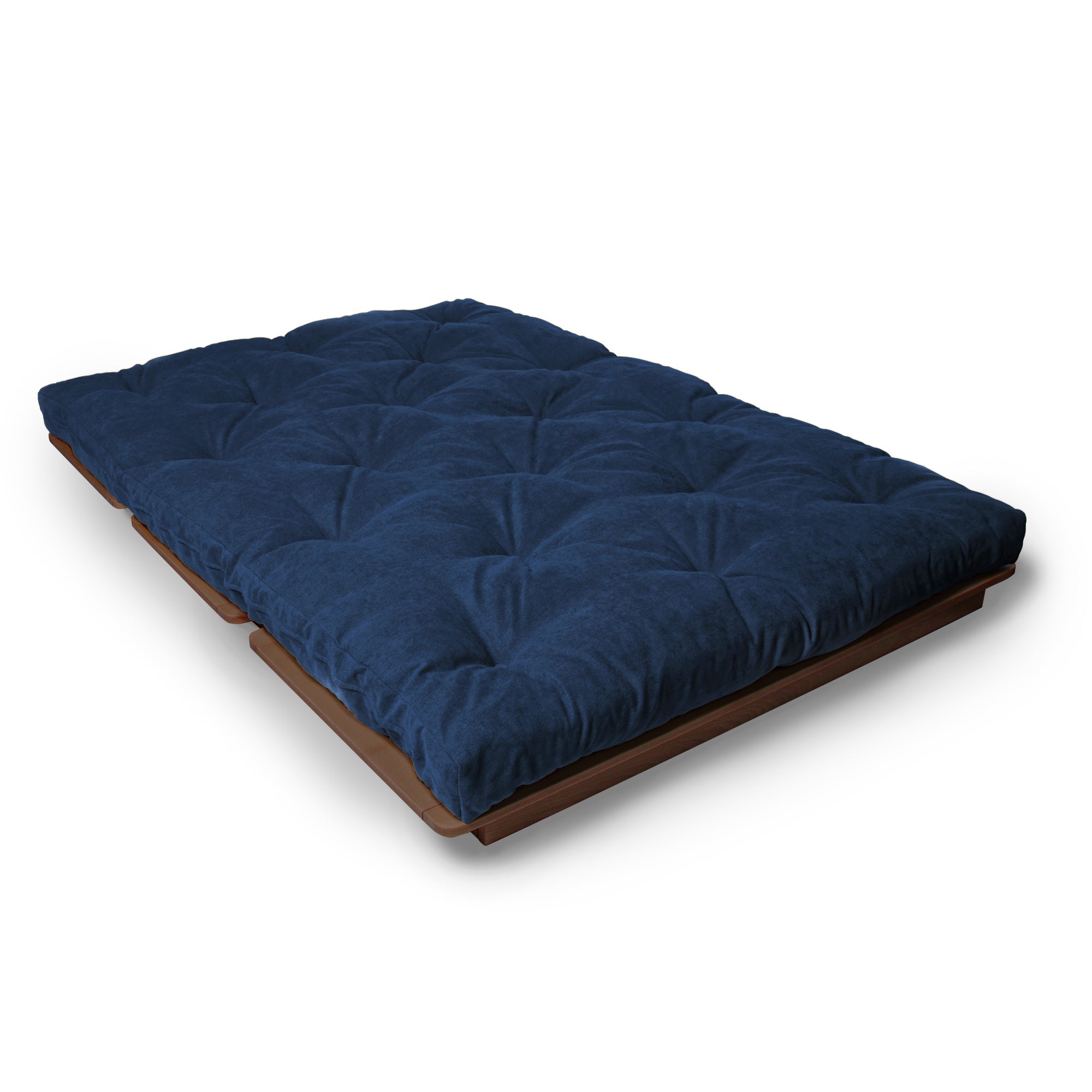 LAYTI-140 Double Futon Bed, Solid Beech Wood, Brown