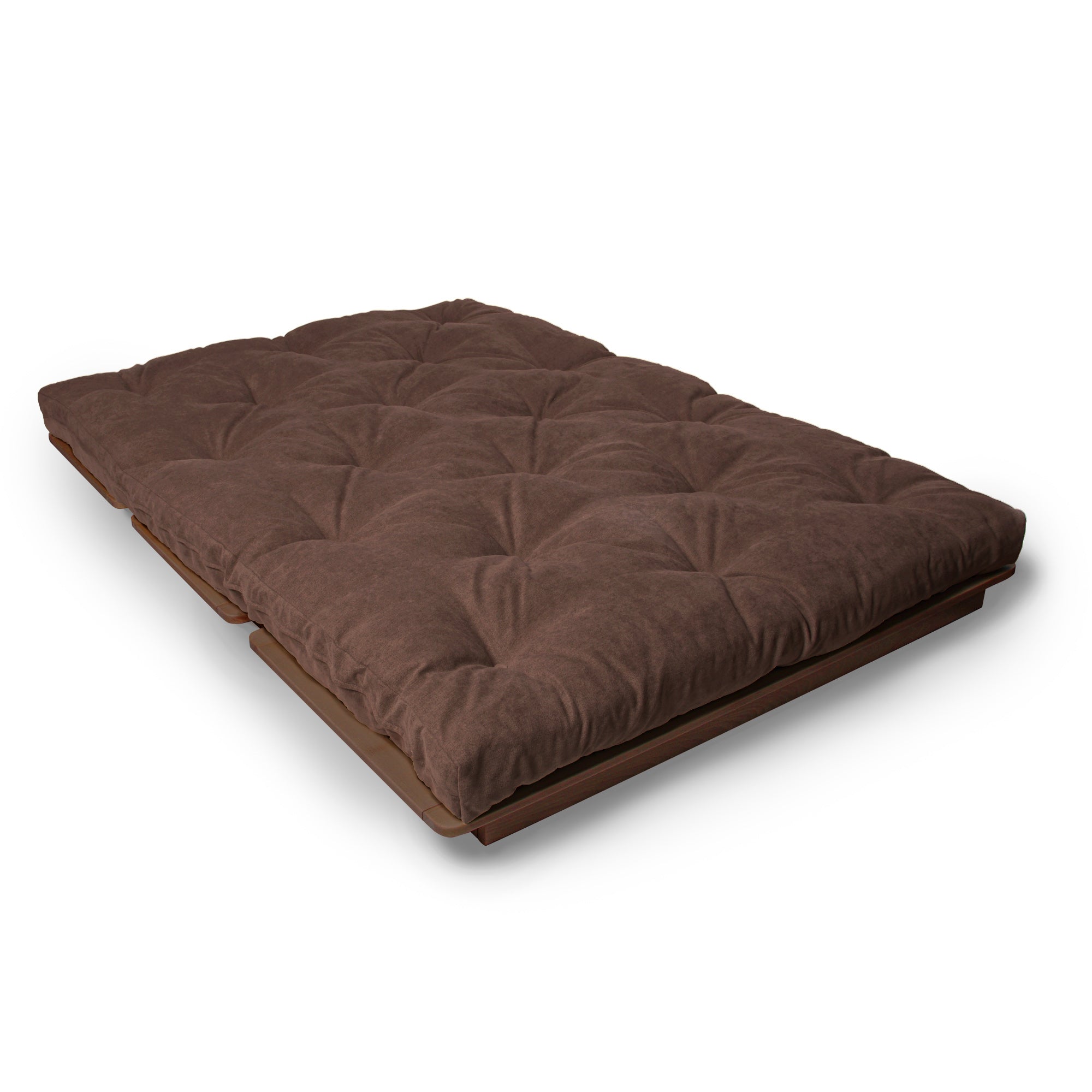 LAYTI-140 Double Futon Bed, Solid Beech Wood, Brown