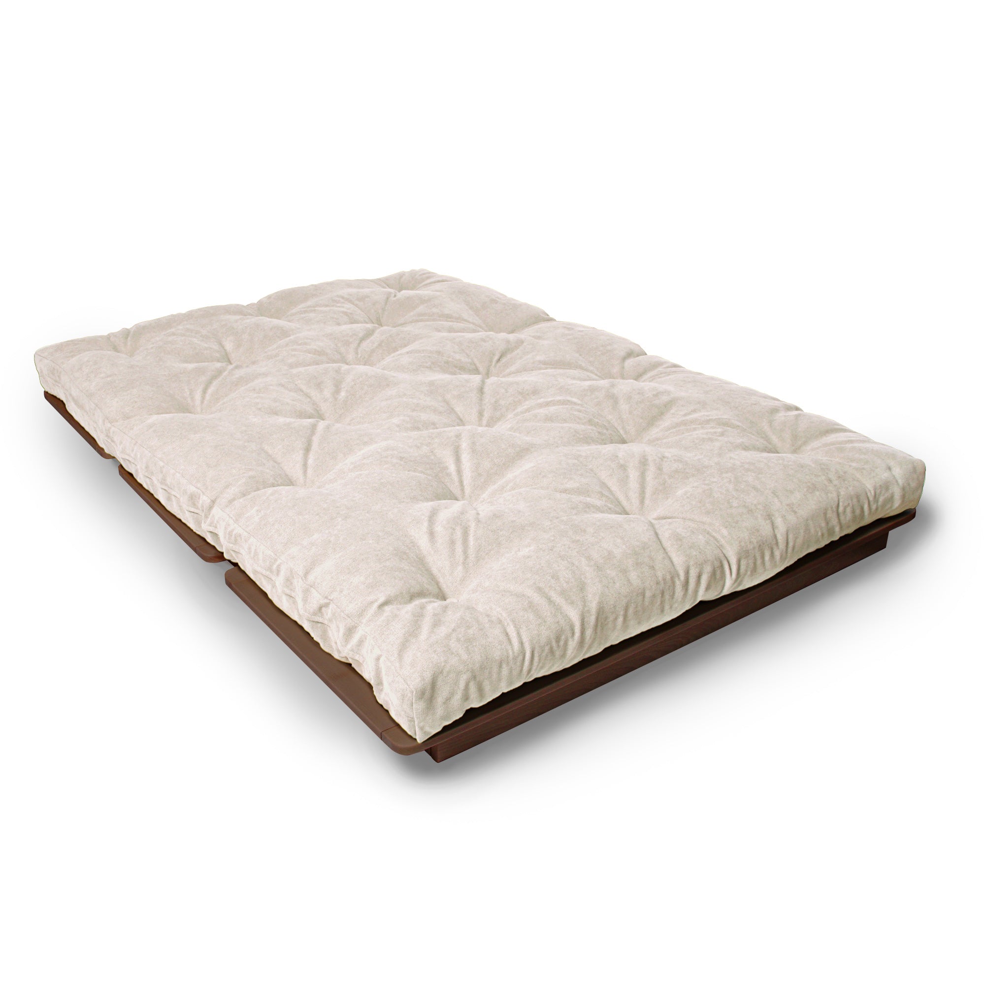 LAYTI-140 Double Futon Bed, Solid Beech Wood, Brown