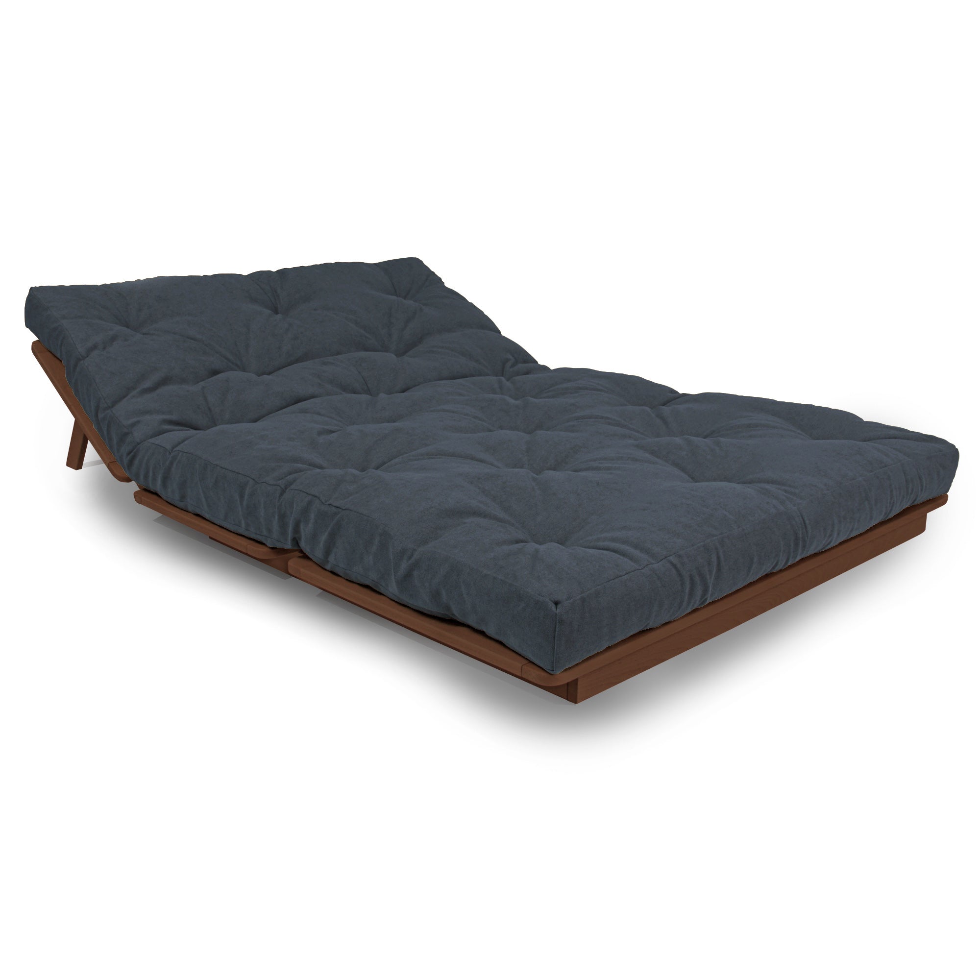 LAYTI-140 Double Futon Bed, Solid Beech Wood, Brown