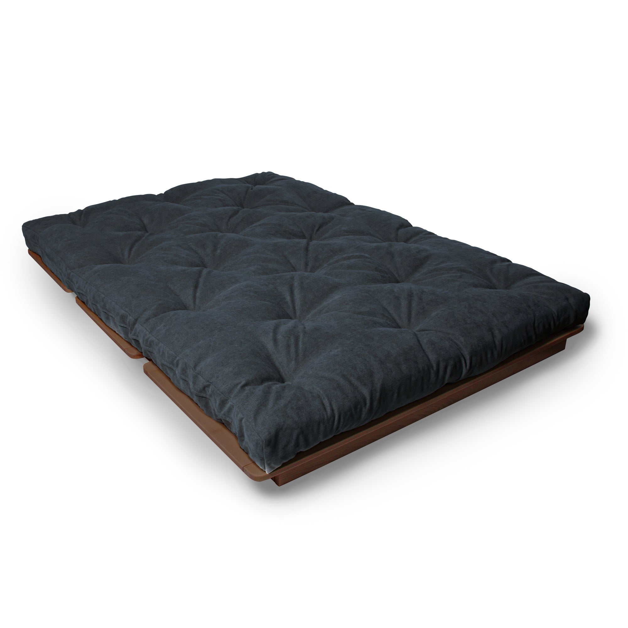 LAYTI-140 Double Futon Bed, Solid Beech Wood, Brown