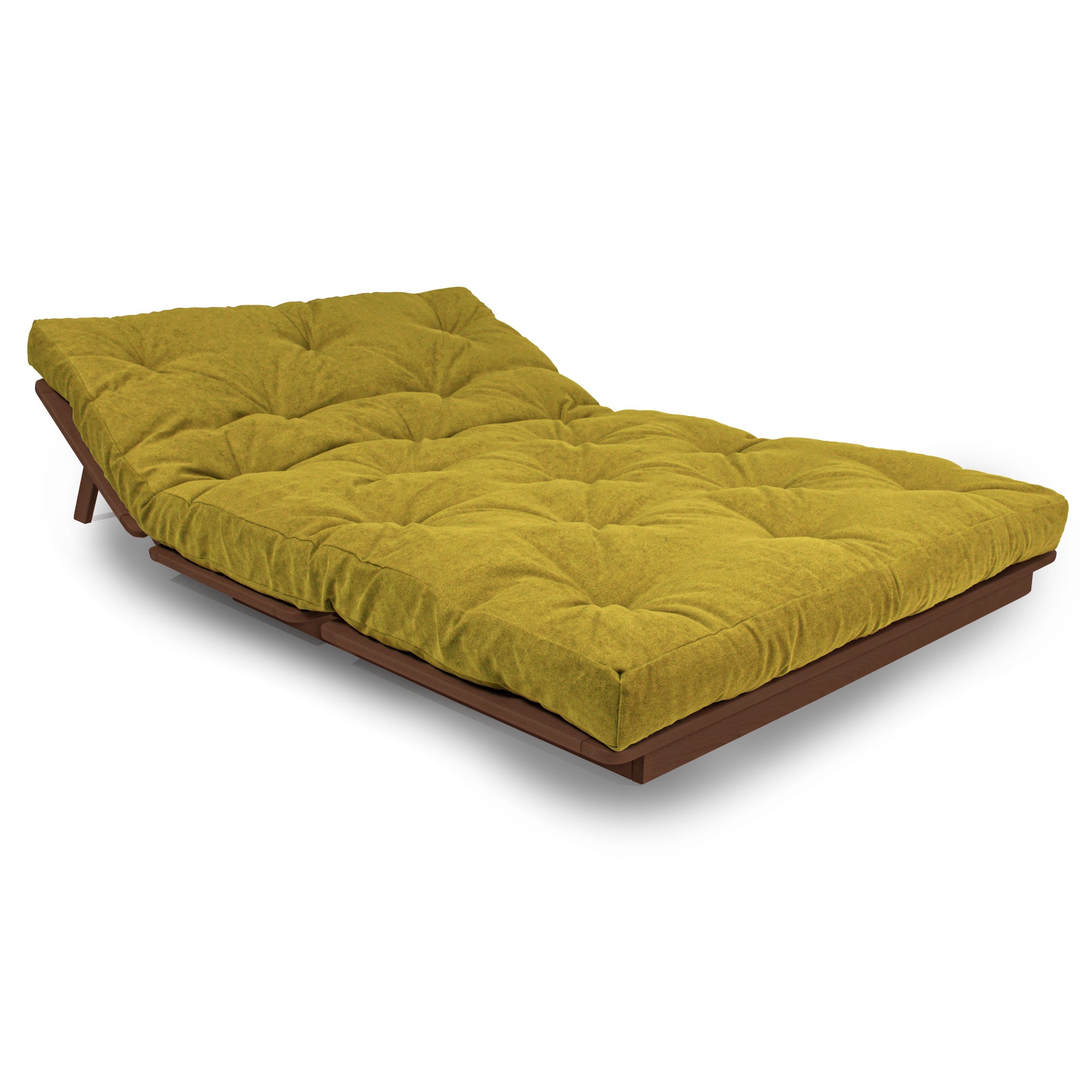 LAYTI-140 Double Futon Bed, Solid Beech Wood, Brown