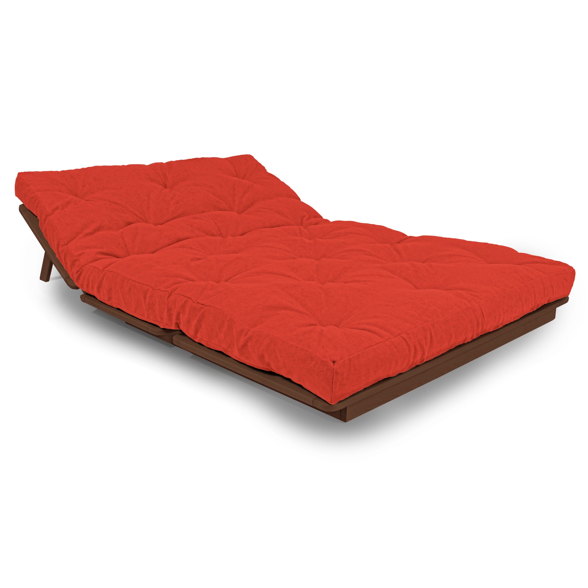 LAYTI-140 Double Futon Bed, Solid Beech Wood, Brown