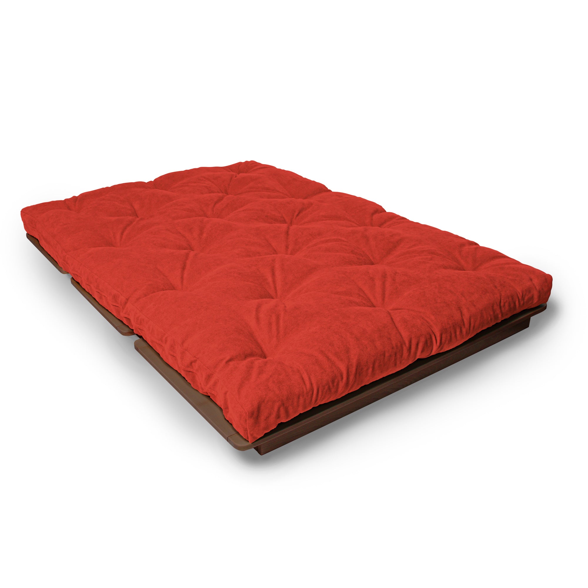 LAYTI-140 Double Futon Bed, Solid Beech Wood, Brown