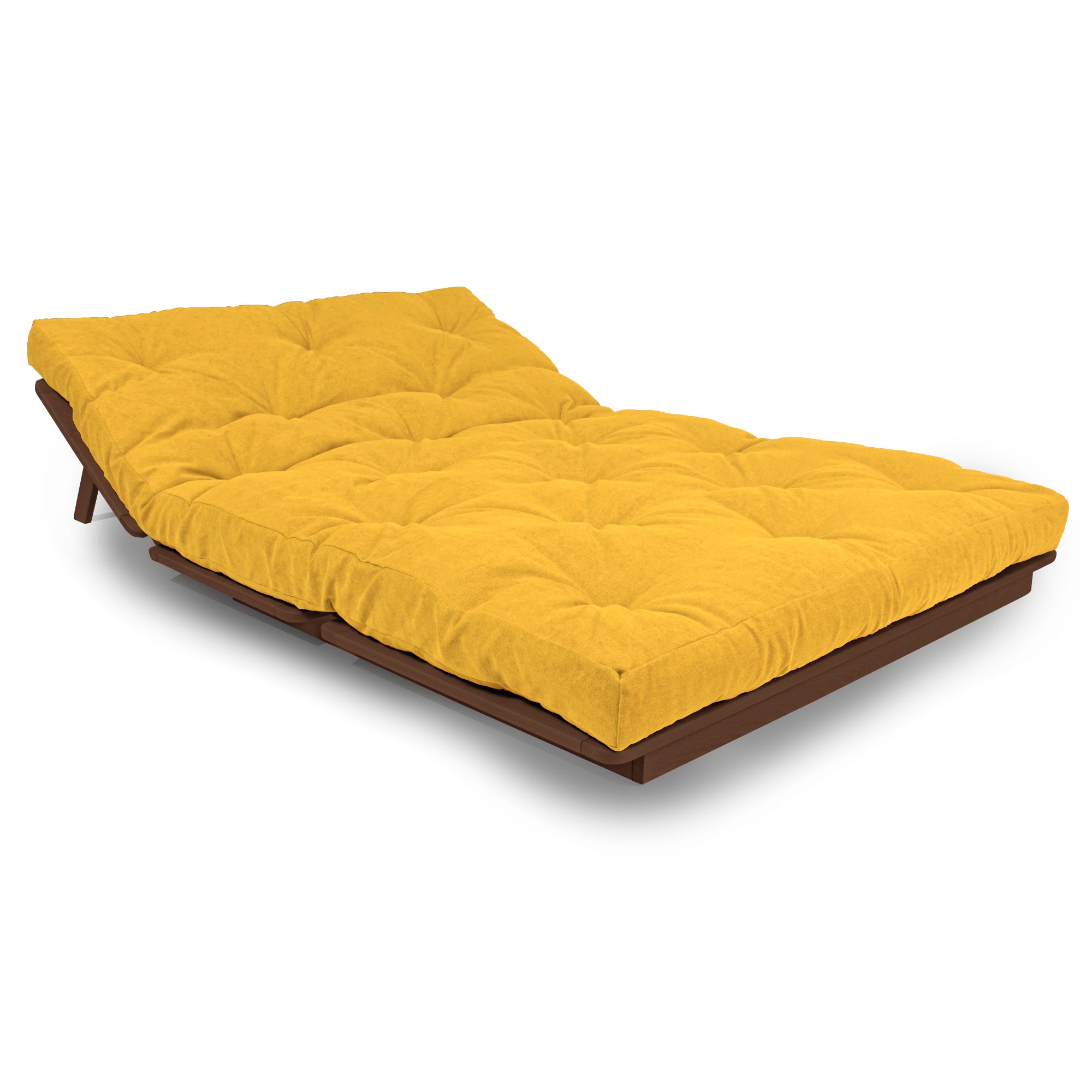 LAYTI-140 Double Futon Bed, Solid Beech Wood, Brown