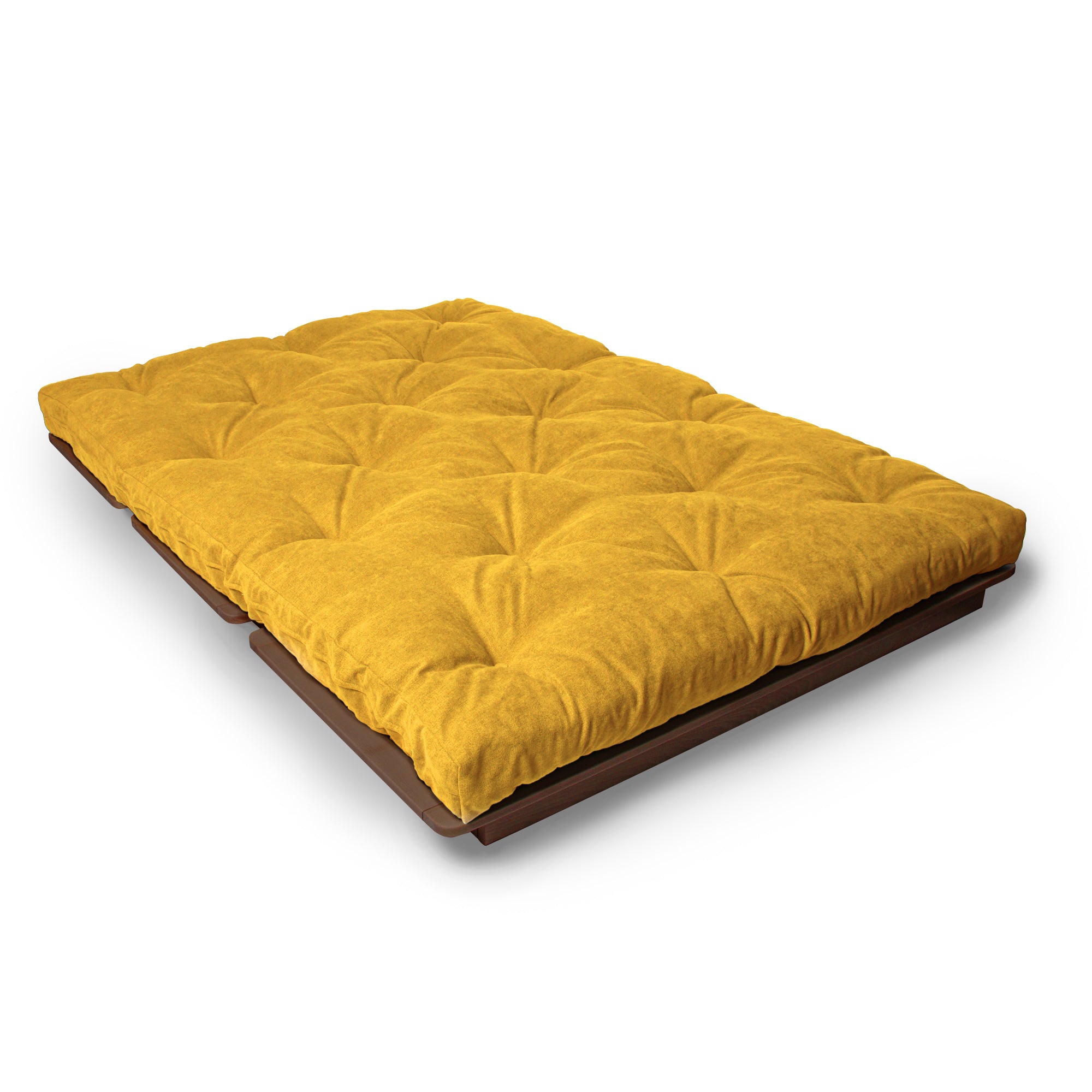 LAYTI-140 Double Futon Bed, Solid Beech Wood, Brown