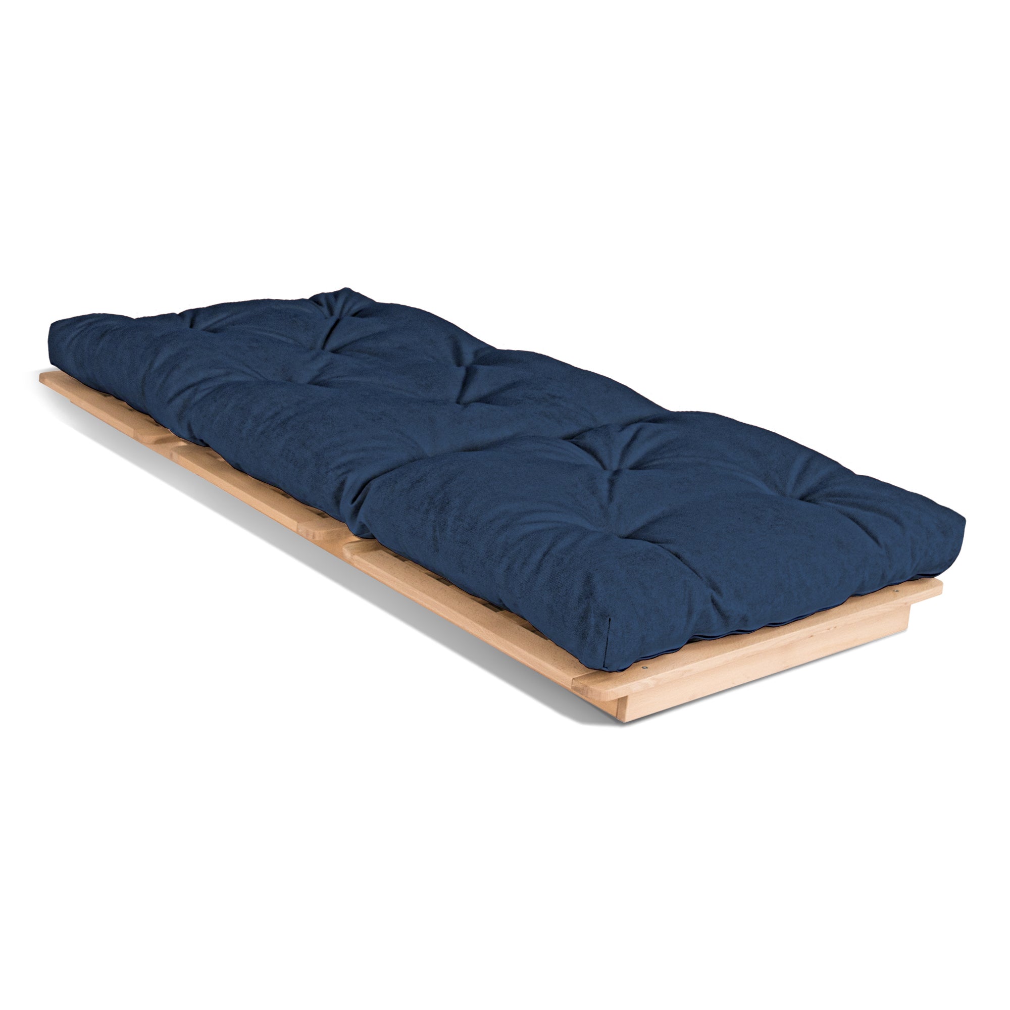 LAYTI-90 Single Futon Bed Chair, Solid Beech Wood, Natural