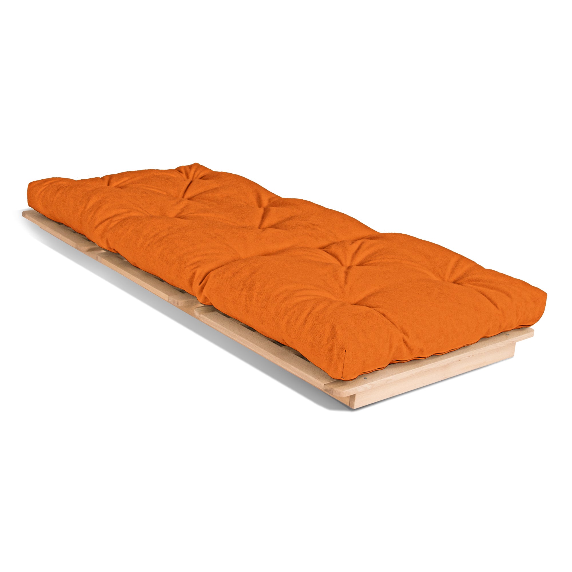 LAYTI-90 Single Futon Bed Chair, Solid Beech Wood, Natural