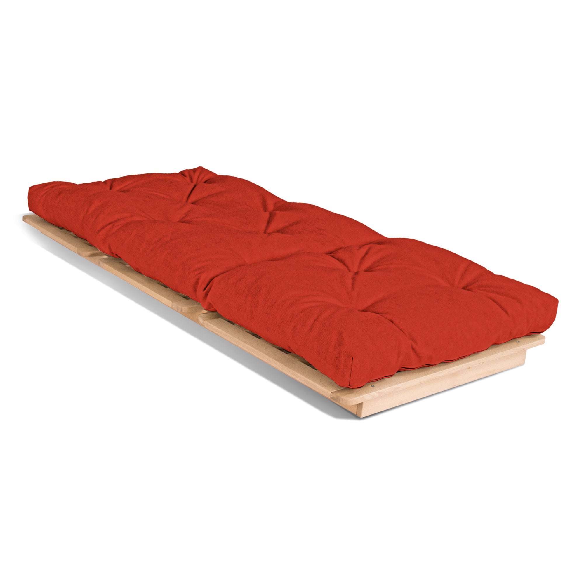 LAYTI-90 Single Futon Bed Chair, Solid Beech Wood, Natural