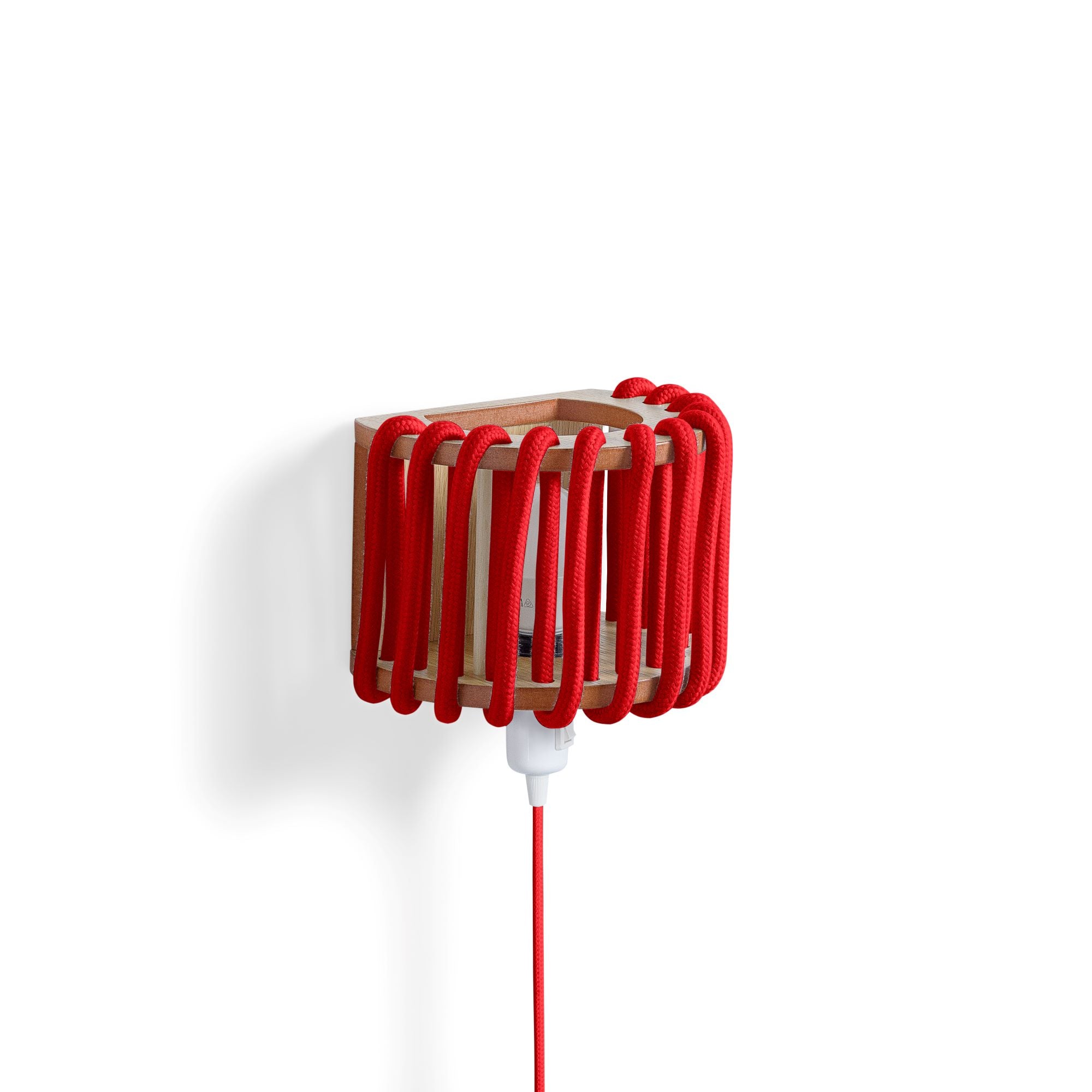 MACARON Wall Lamp Red 20 cm half-side view bulb holder is down