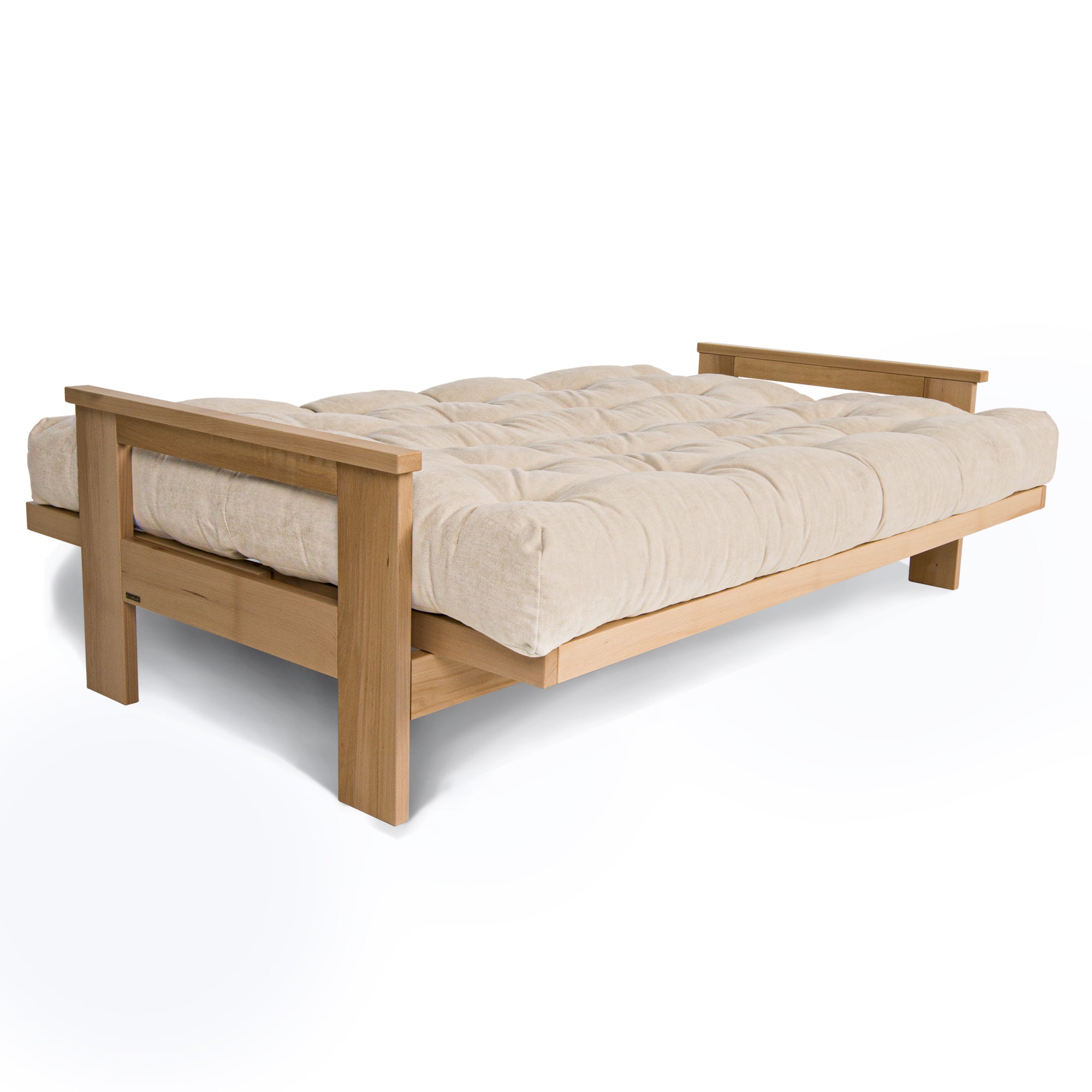 MEXICO 3 Seater Sofa Bed Solid Beech Wood, Natural Colour