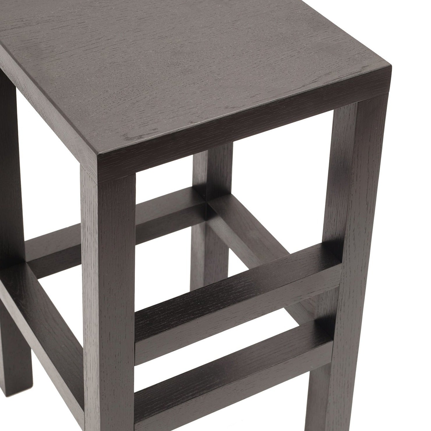 QUBANC Stool Oak black-top view