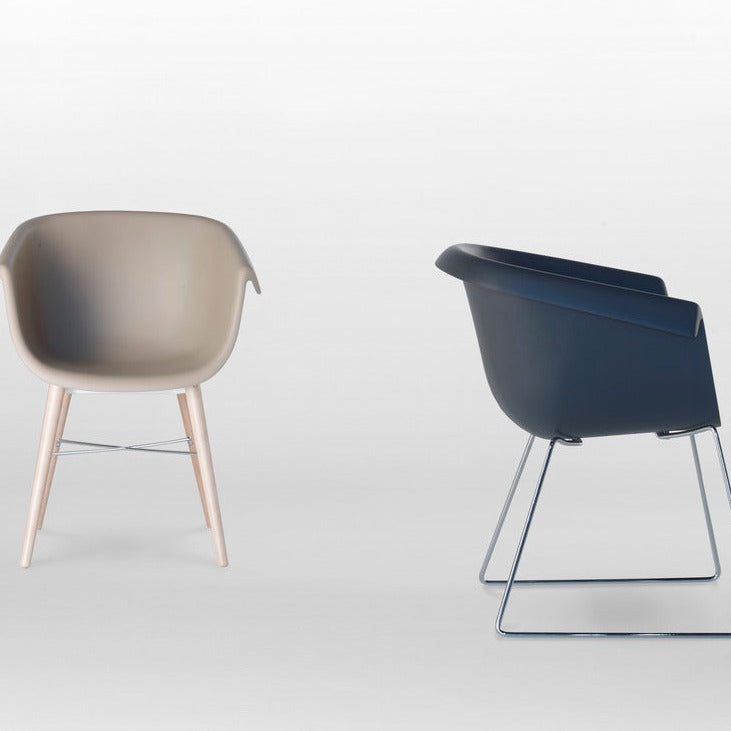 COLLIER Wood Chair white and blue