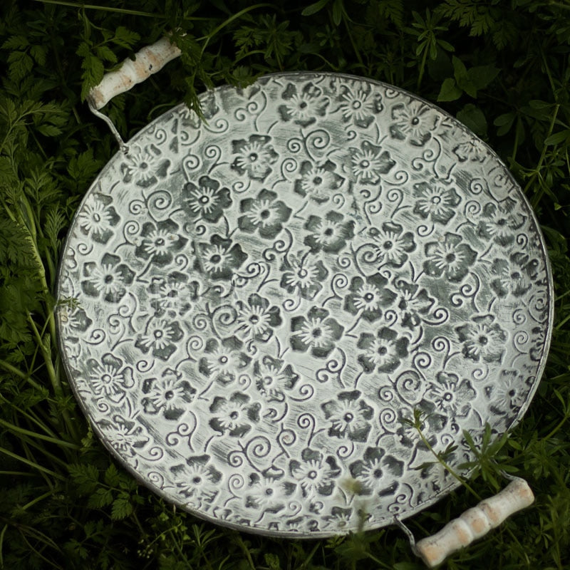 Handcrafted Round Retro Metal Plate