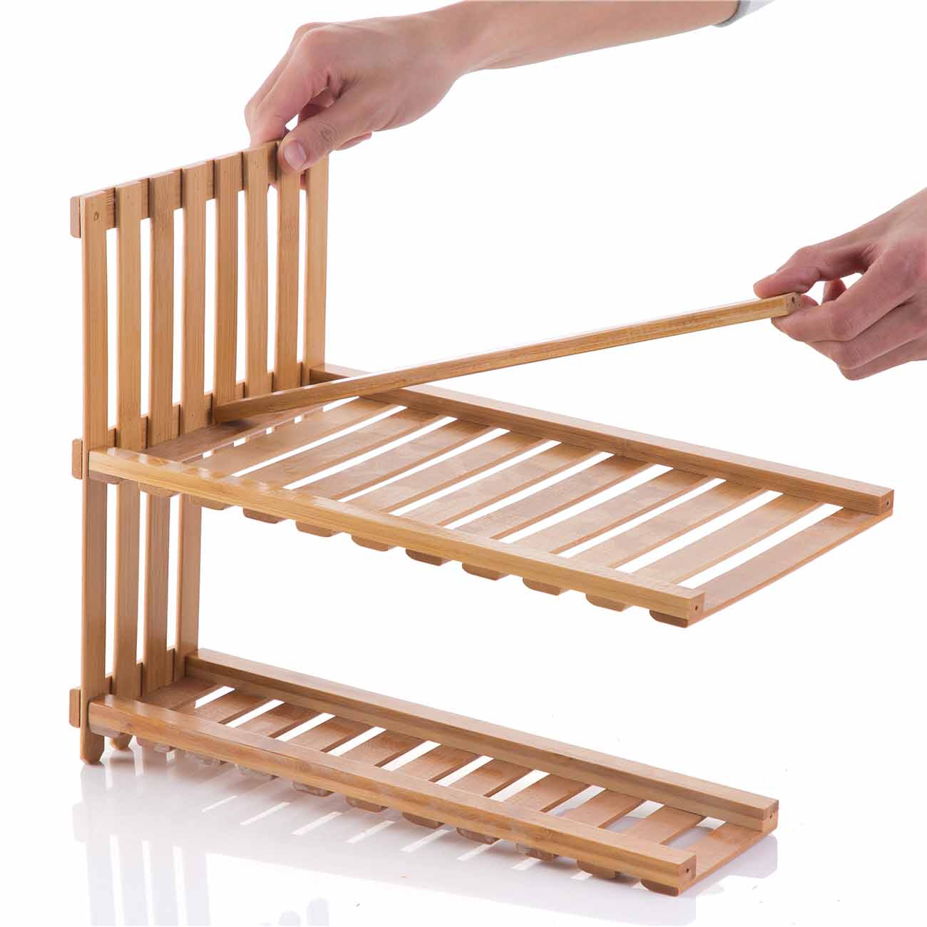 Double Layers Wood Storage Rack