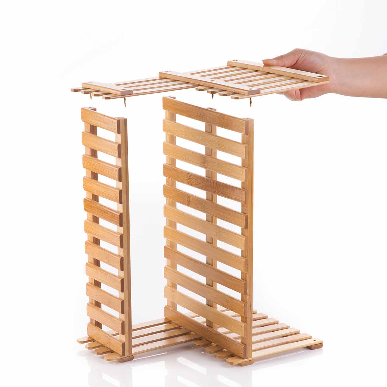 Double Layers Wood Storage Rack