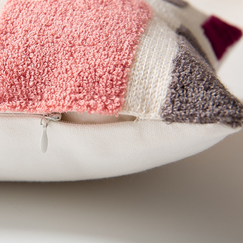 COLOURFUL Cushion Cover Embroidery Plain Style