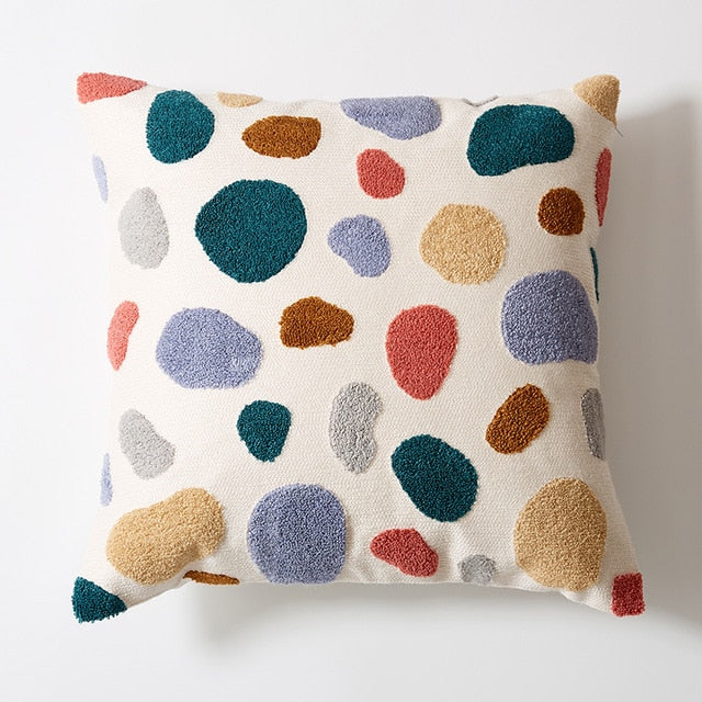 COLOURFUL Cushion Cover Embroidery Plain Style