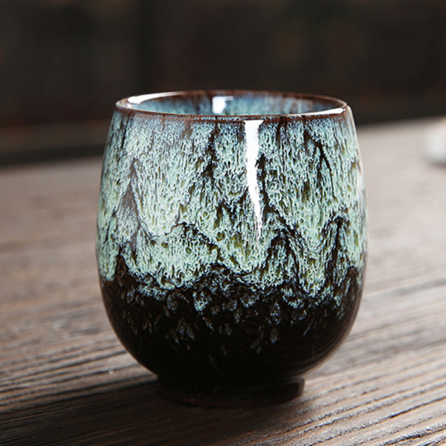 Ceramic Teacup with Pigmented Pattern
