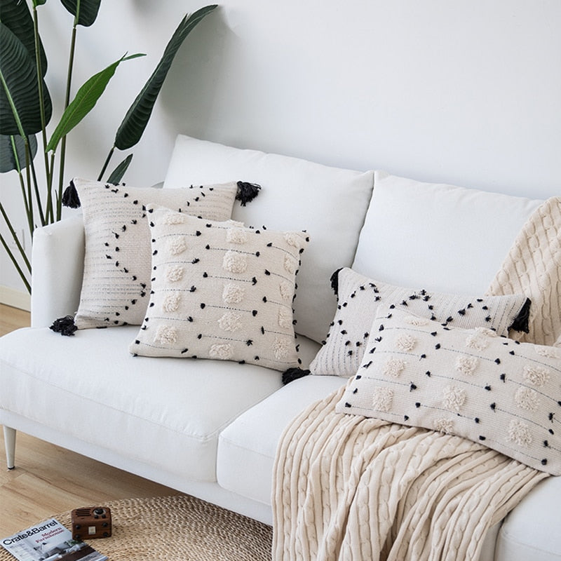 MOROCCAN STYLE With Black Geometric Cushion Cover