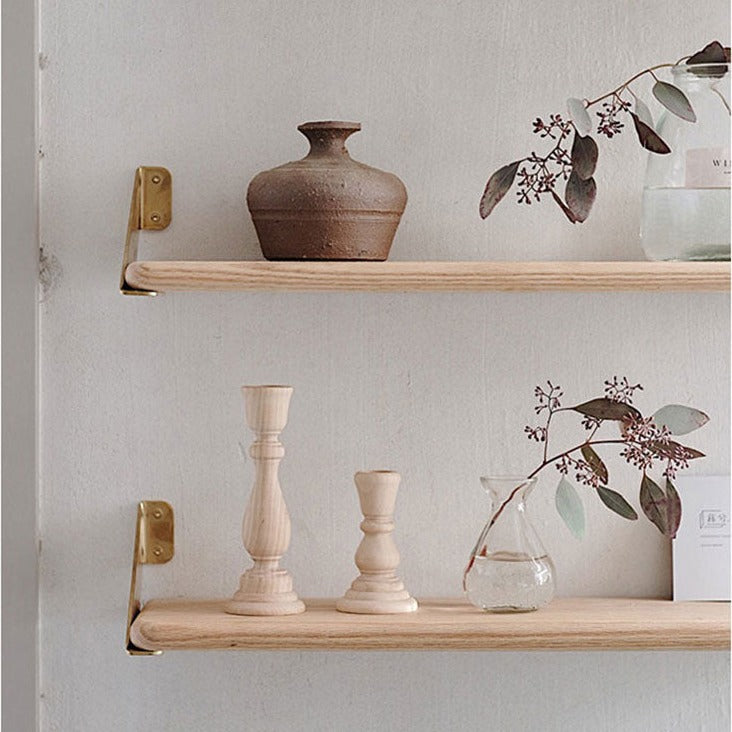 Retro Natural Wooden Candlesticks Holders