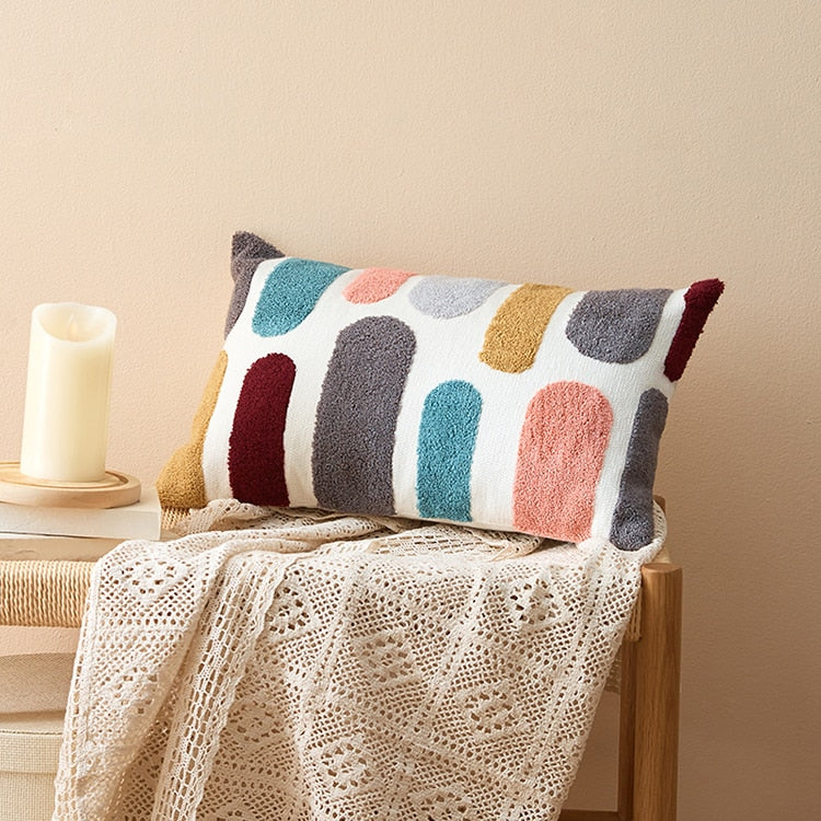 COLOURFUL Cushion Cover Embroidery Plain Style