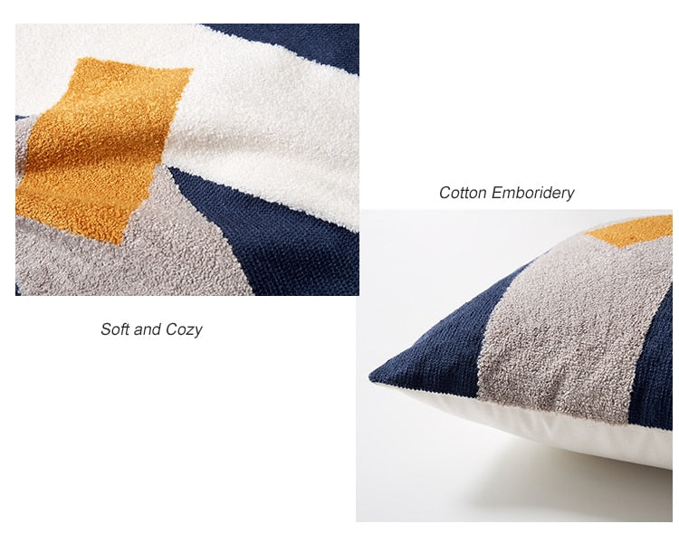 COLOURFUL Cushion Cover Embroidery Plain Style