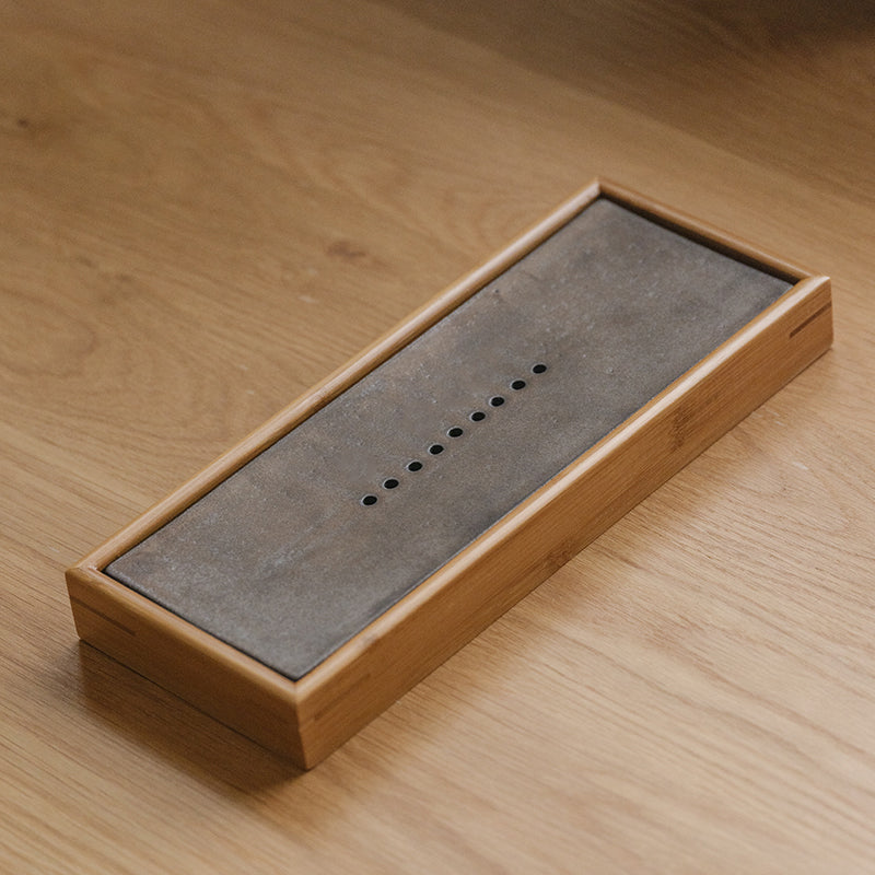 Ceramic and Bamboo Tea Trays