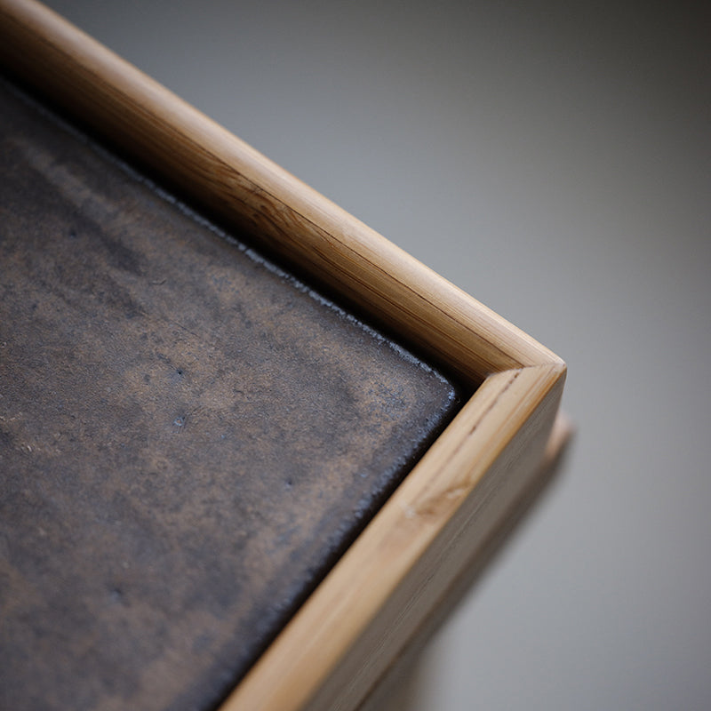 Ceramic and Bamboo Tea Trays