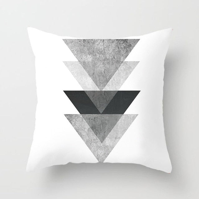 GEOMETRIC Cushion Cover Black and White Print