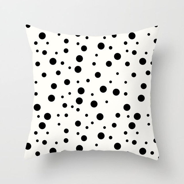 GEOMETRIC Cushion Cover Black and White Print
