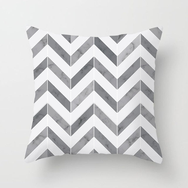 GEOMETRIC Cushion Cover Black and White Print