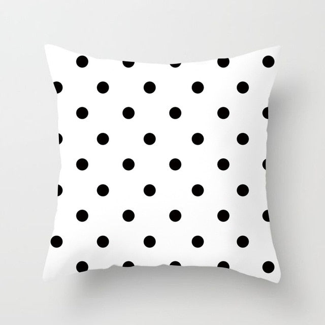 GEOMETRIC Cushion Cover Black and White Print