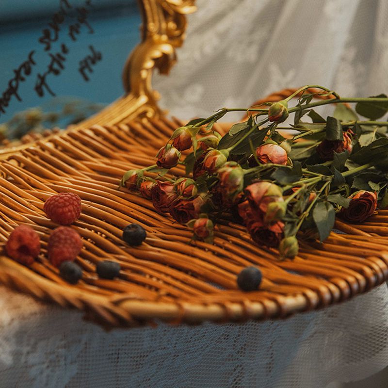 Classic Rattan Serving Tray with Handle