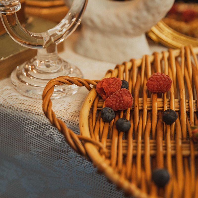 Classic Rattan Serving Tray with Handle