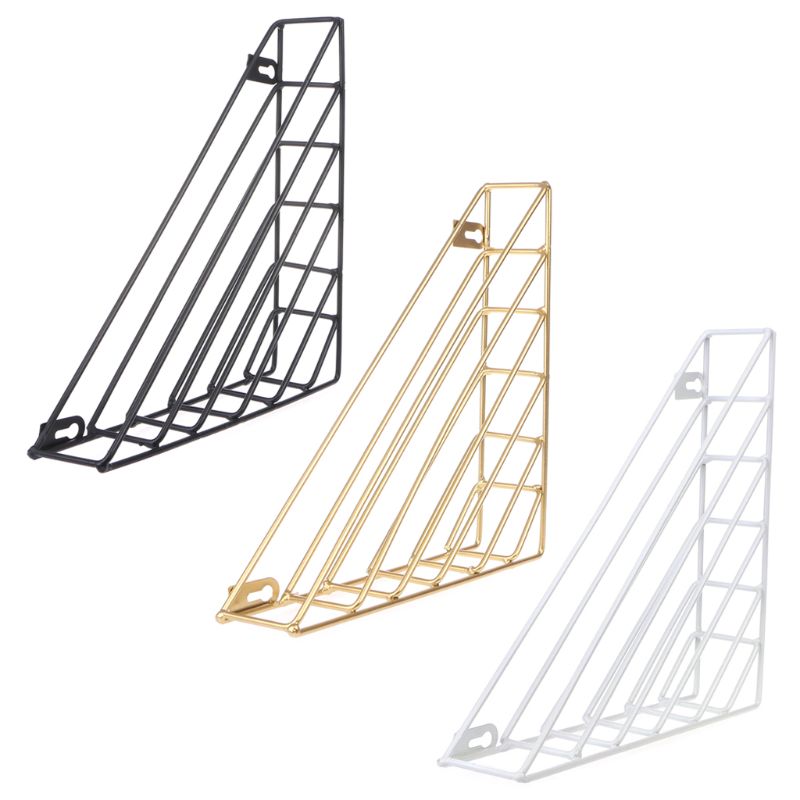 Nordic Geometric Shape Iron Magazine Storage Rack