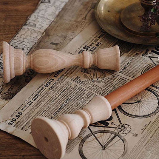 Retro Natural Wooden Candlesticks Holders