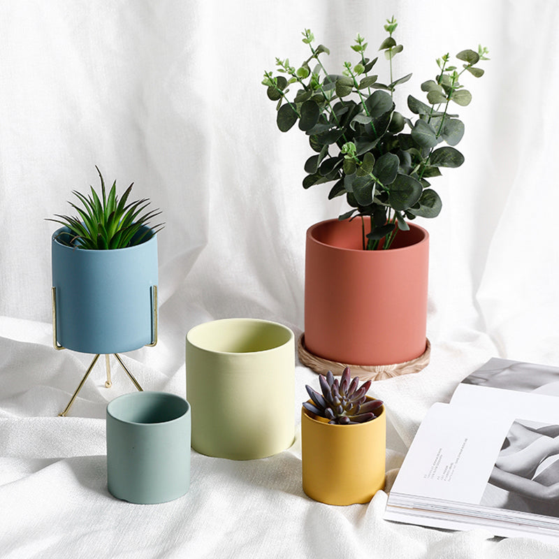 Colorful Ceramic Flowerpots in Nordic Style