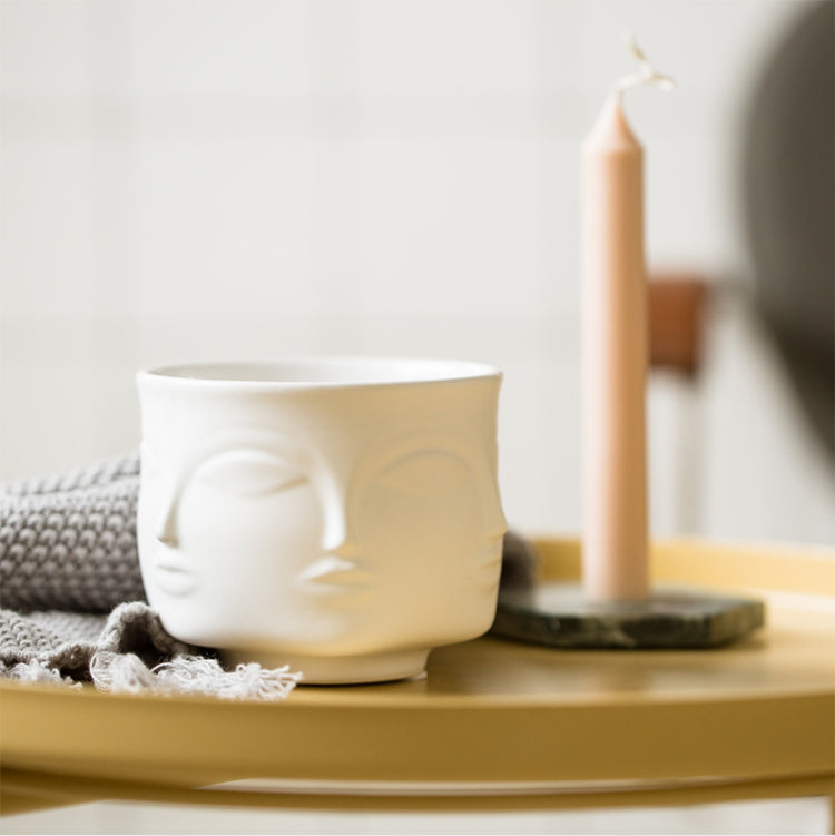 Ceramic Face Design Flower Pot Nordic Style