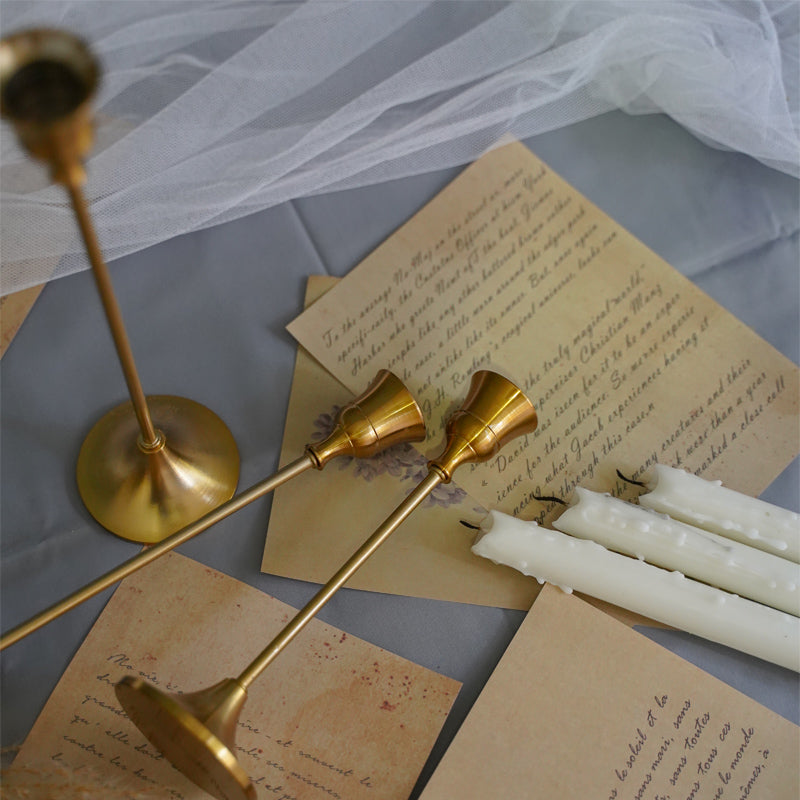 Retro Bronze Candle Holders Set of Three