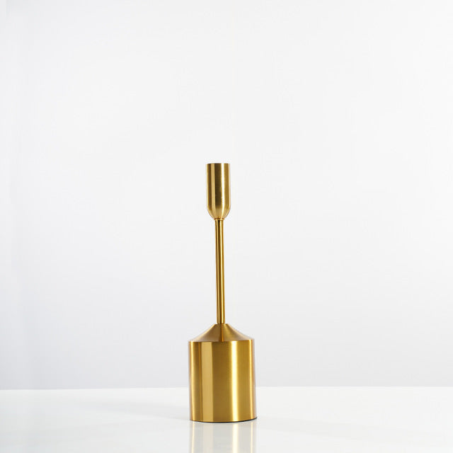 Simple Metal Gold Plated Candle Holders