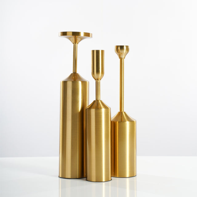 Simple Metal Gold Plated Candle Holders