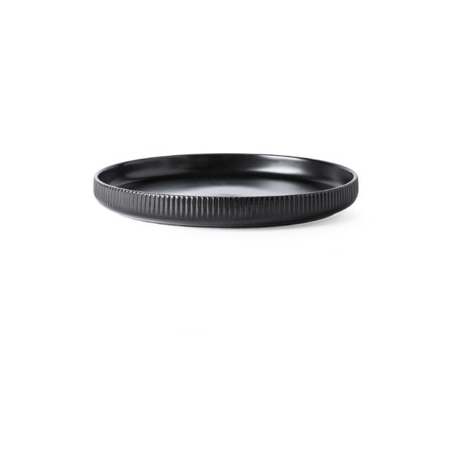 Creative Glazed Ceramics Plates in Japanese Style Stripe Pattern