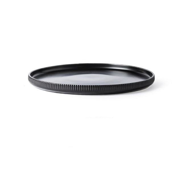 Creative Glazed Ceramics Plates in Japanese Style Stripe Pattern