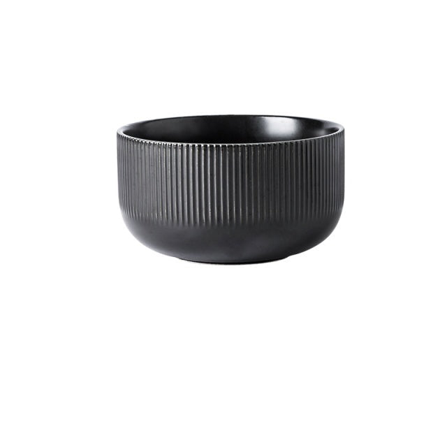 Creative Glazed Ceramics Plates in Japanese Style Stripe Pattern