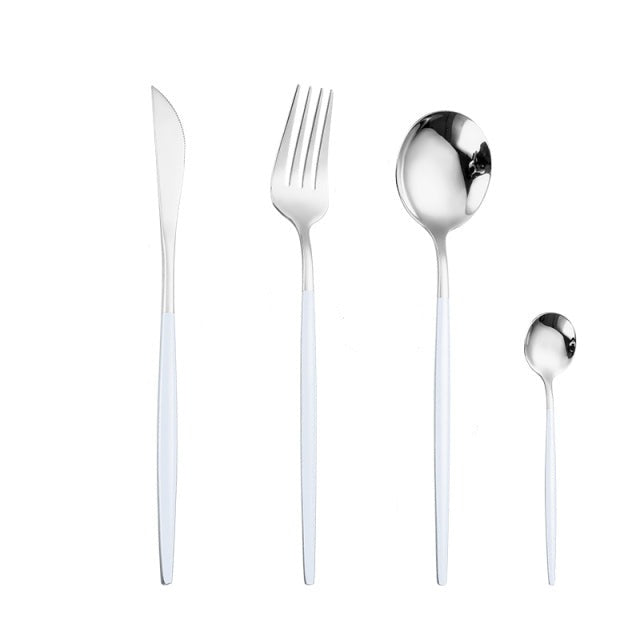 Stainless Steel Cutlery Set Silver Style