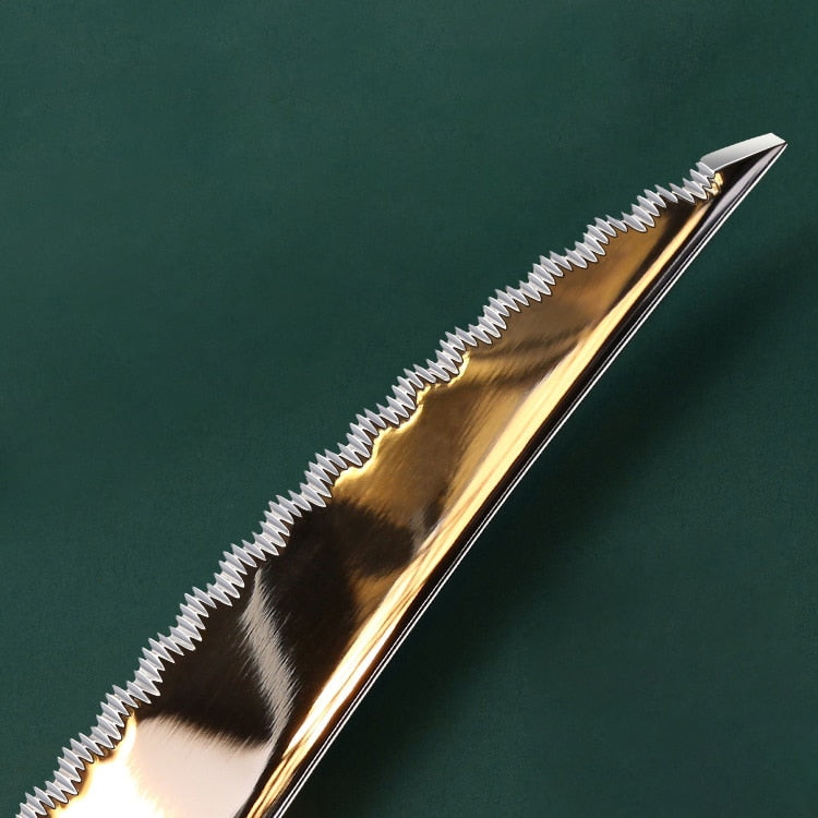 Home Cutlery Set Golden and Silver Luxury Style